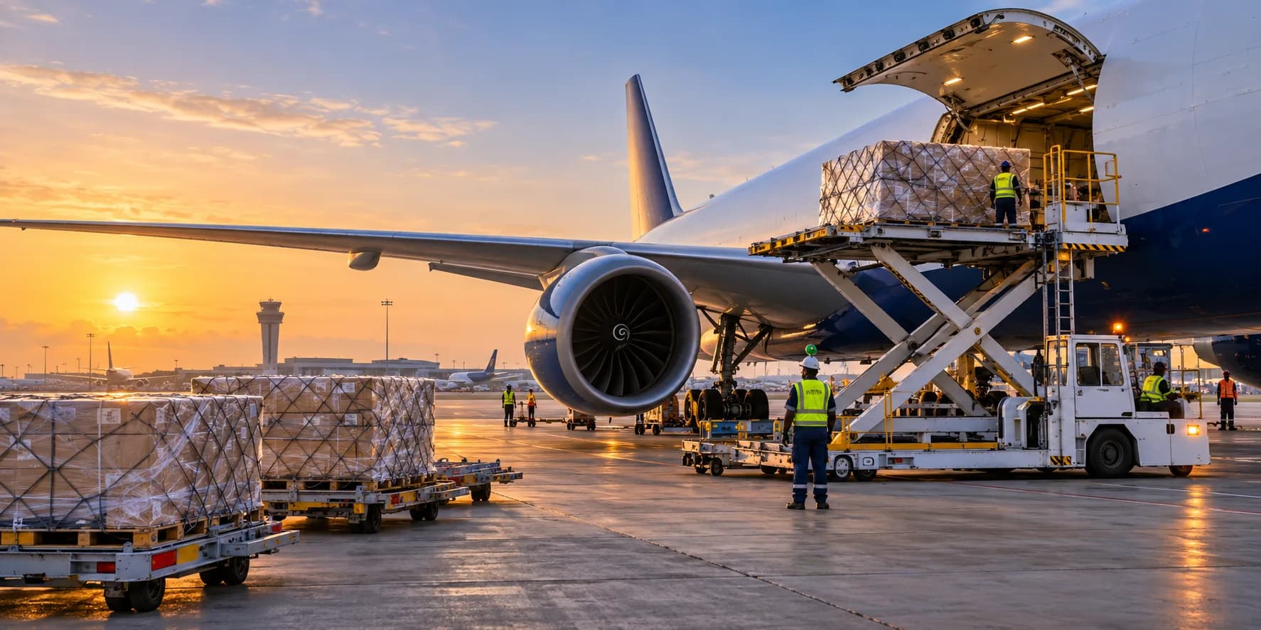 Illustrative air freight scene