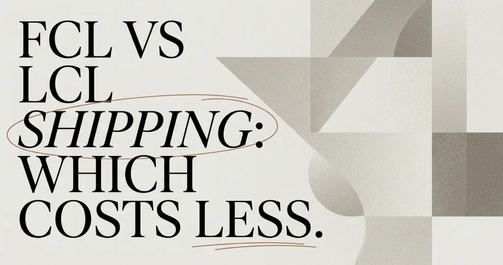 FCL vs LCL Shipping: Which Should You Choose?